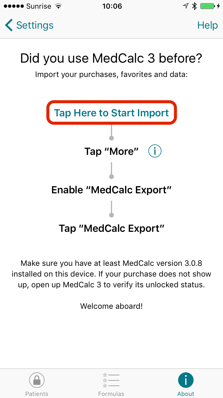 download the new version for ios MedCalc 22.009